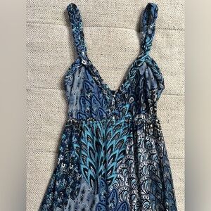 VINTAGE | Moa Moa Peacock Maxi Dress Size Small
